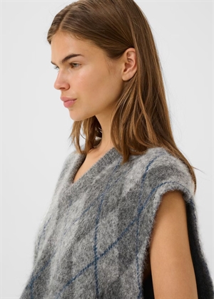 Sasi vest Check Dark Grey/Blue Gestuz 
